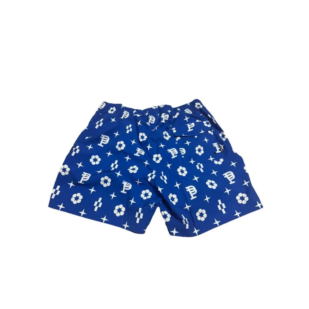 Purple Brand‎ Blue Monogram Print Swim Trunks Men's XL New